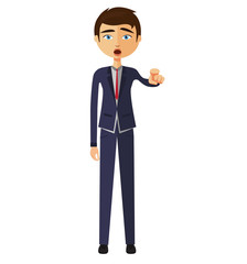 Businessman motivation flat cartoon illustration