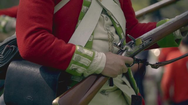 British Revolutionary War testing his flintlock