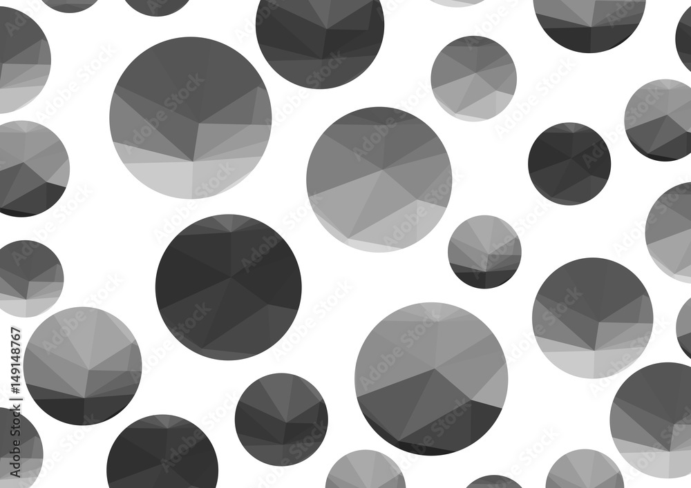 Poster abstract monochrome triangle circles on a light background.