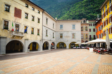 Fototapeta na wymiar beautiful architecture in town Riva del Garda on Lake Garda, Italy