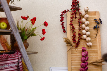 ginger and garlic on a wooden table