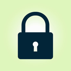 Lock icon. User login or authenticate icon.  Flat design style. 