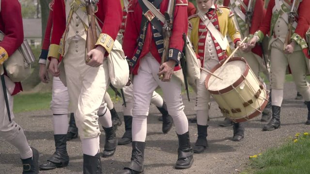 Revolutionary War Army marching by
