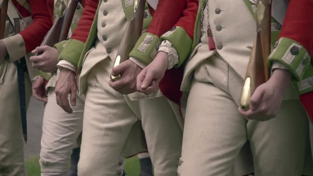 British Revolutionary War army marching