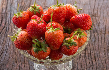 close up fresh strawberry on table 