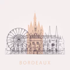 Fotobehang Outline Bordeaux skyline with landmarks.  © greens87