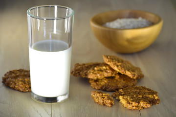 A glass of milk for breakfast. Healthy Eating