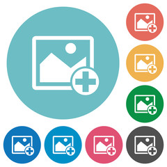 Add new image flat round icons