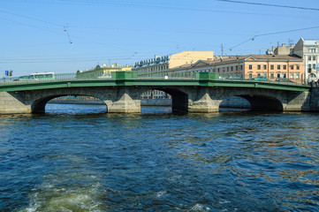 Saint-Petersburg, Russia - May 13, 2006: Belinsky Bridge. On the project of the architect Pirone in 1785 Simeonovsky Bridge was reconstructed in three-spanning