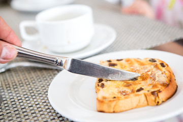 Morning bread in the hotel