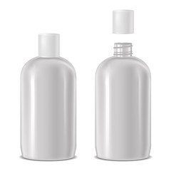 vector open and closed cosmetic bottle