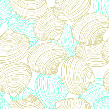 vector background with seashells