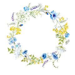 Watercolor floral wreath © zenina