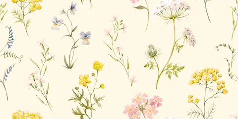Schilderijen op glas Watercolor floral pattern © zenina