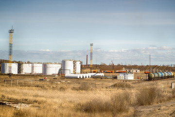 Fototapeta na wymiar petroleum storage depot