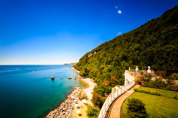 summer day at the beach in the gulf of Trieste