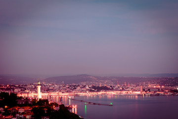 Fototapeta na wymiar evening in the gulf of Trieste