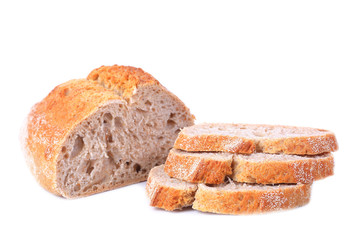 Sliced bread isolated on white