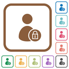 Lock user account simple icons