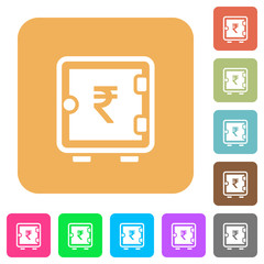 Rupee strong box rounded square flat icons