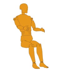 2d cartoon illustration of crash test dummy