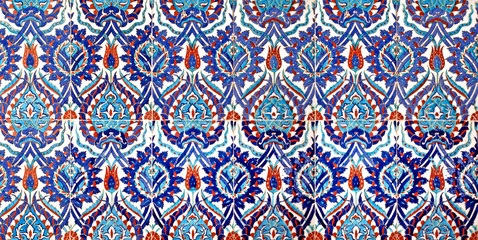 Ancient Ottoman patterned tile composition. - 149211599