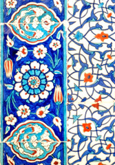 Ancient Ottoman patterned tile composition.