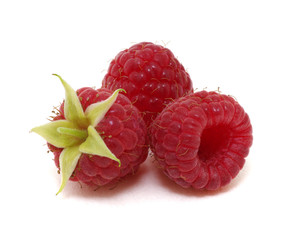 Fresh raspberry isolated on white