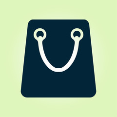 Shopping bag icon. Boutique shopping symbol. Flat design.