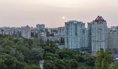 Kiev urban evening cityscape