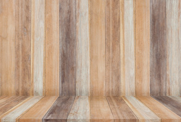 Empty vintage wooden room wall texture background