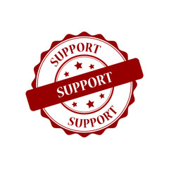 Obraz premium Support red stamp illustration
