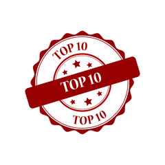 Obraz premium Top 10 red stamp illustration
