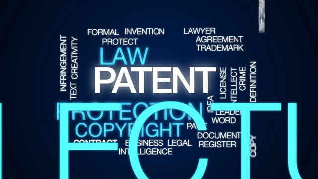 Patent animated word cloud, text design animation.