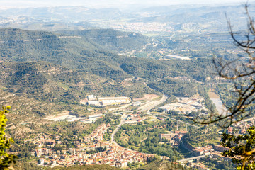Fototapeta premium The view over the valley. above the fog, below the sun.