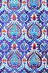 Ancient Ottoman patterned tile composition.