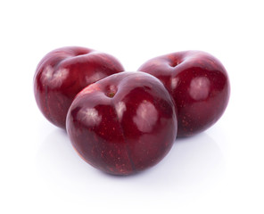 plums isolated on white background