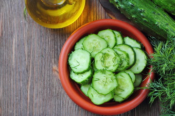 Salad with fresh cucumber