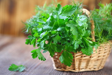 Ingredients for salad. Fresh greens