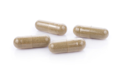 pills capsules isolated on white background