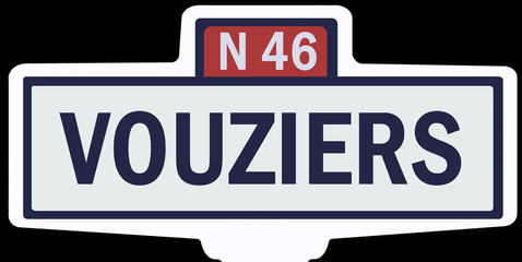 VOUZIERS - Ancien panneau entrée d'agglomération