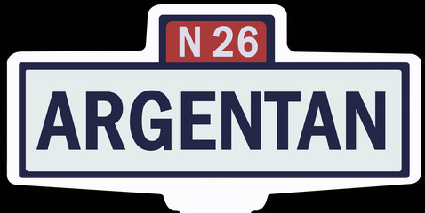 ARGENTAN - Ancien panneau entrée d'agglomération