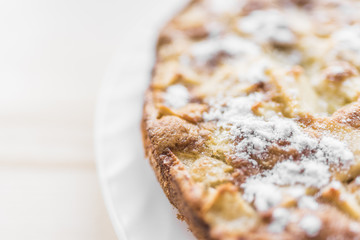 Apple pie with powdered sugar