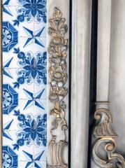 Ancient Ottoman patterned tile composition.