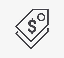 Price Tag Line Icon. Editable Stroke.