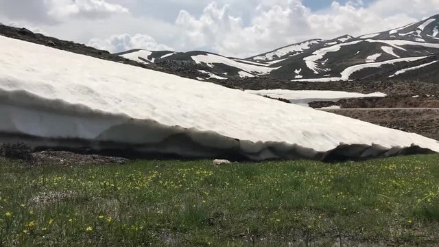 baharın başlaması ve karlı dağlar 