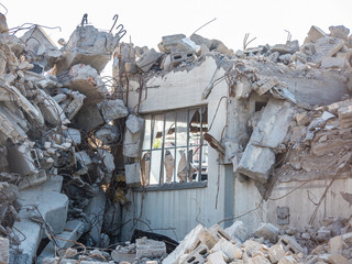 Bauschutt von Fabrik Abriss