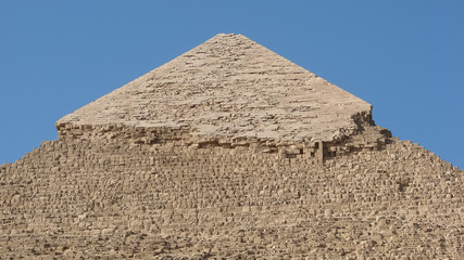 Fototapeta na wymiar Top of the pyramid of Khafra in giza