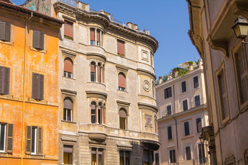 Fototapeta na wymiar Typical roman building facades, Italy