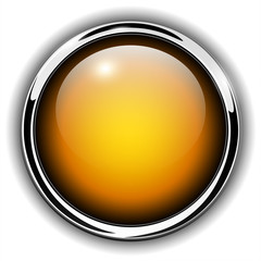 Button shiny orange, chrome metallic